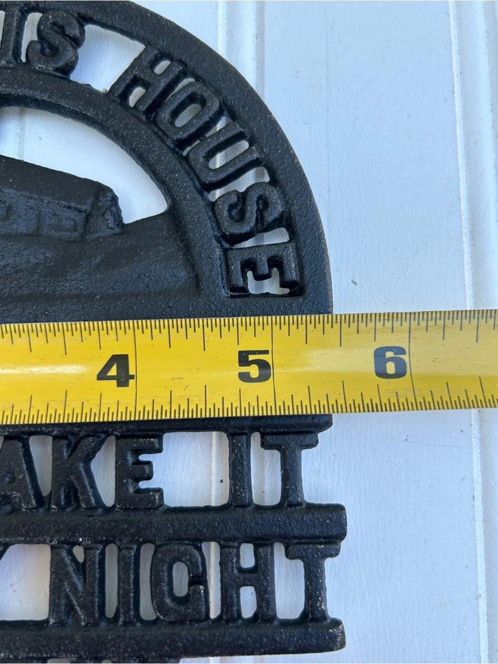 Iron Art Trivet Plaque Black Cast Iron 'Bless This House' Wall Religious 6x6.5